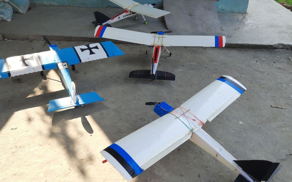 Scratch-built foamboard trainer fleet ready for flight