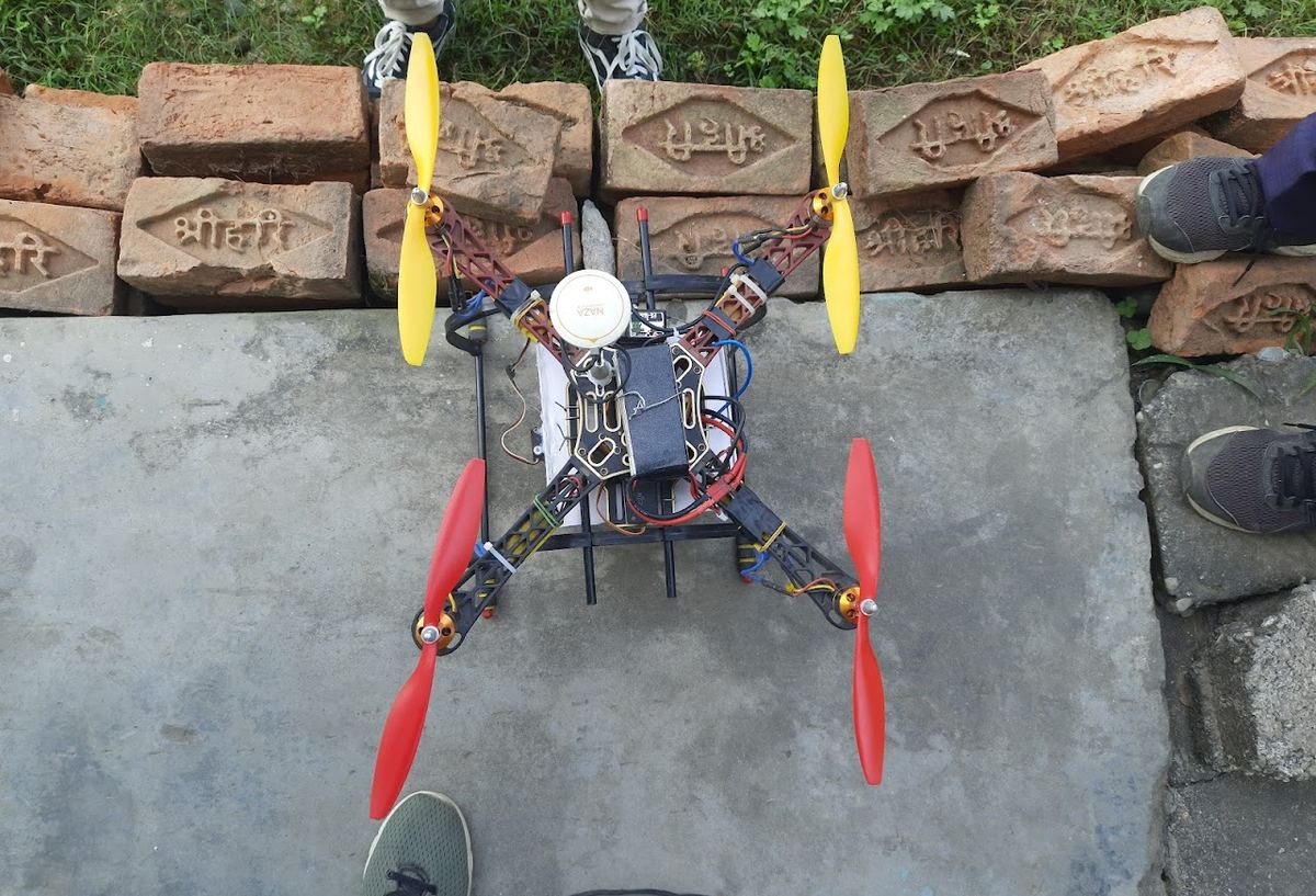 Quadcopter testbed on the bench