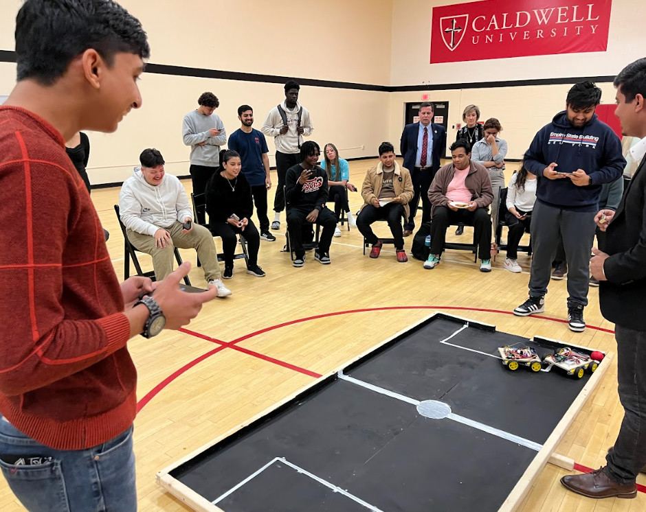 Robot soccer match day at Caldwell