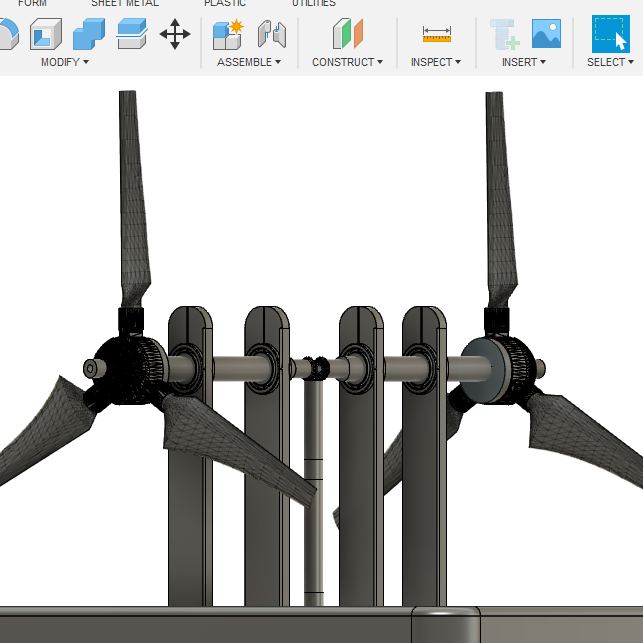 Dual-rotor wind turbine in Fusion 360