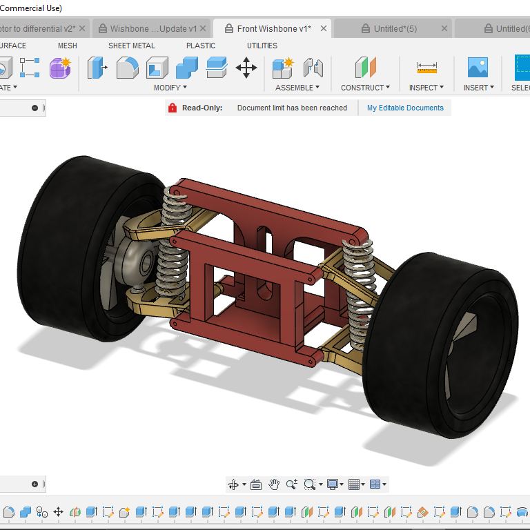Front wishbone suspension CAD